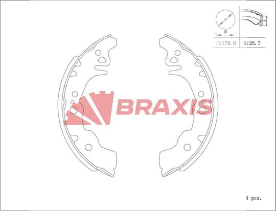 Braxis AC0152 - Bremžu loku komplekts autodraugiem.lv