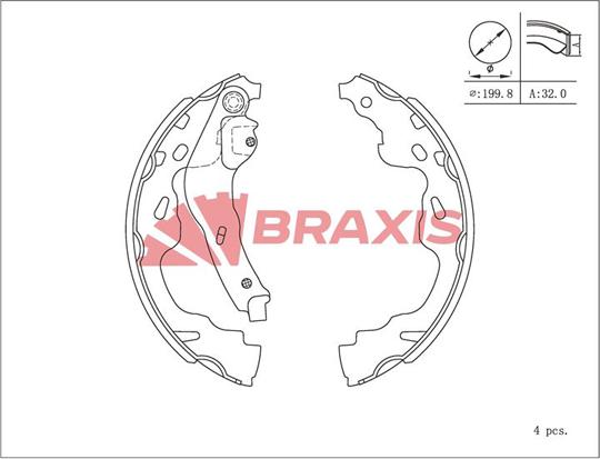 Braxis AC0109 - Bremžu loku komplekts autodraugiem.lv