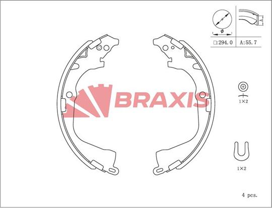 Braxis AC0104 - Bremžu loku komplekts autodraugiem.lv