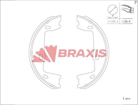 Braxis AC0101 - Bremžu loku kompl., Stāvbremze autodraugiem.lv