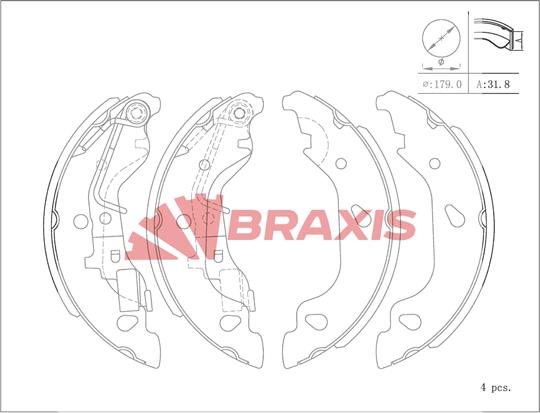 Braxis AC0107 - Bremžu loku komplekts autodraugiem.lv