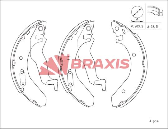Braxis AC0136 - Bremžu loku komplekts autodraugiem.lv