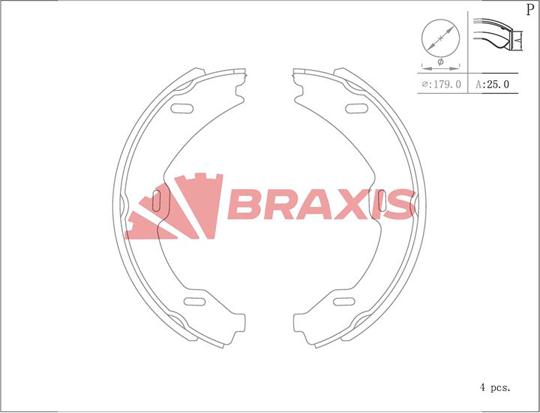 Braxis AC0130 - Bremžu loku kompl., Stāvbremze autodraugiem.lv