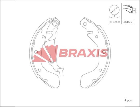 Braxis AC0124 - Bremžu loku komplekts autodraugiem.lv