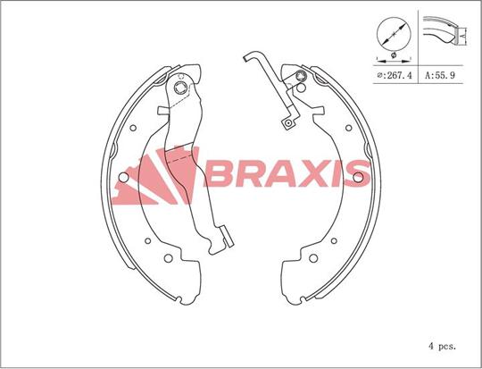 Braxis AC0125 - Bremžu loku komplekts autodraugiem.lv