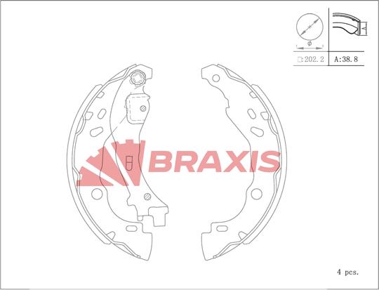 Braxis AC0120 - Bremžu loku komplekts autodraugiem.lv