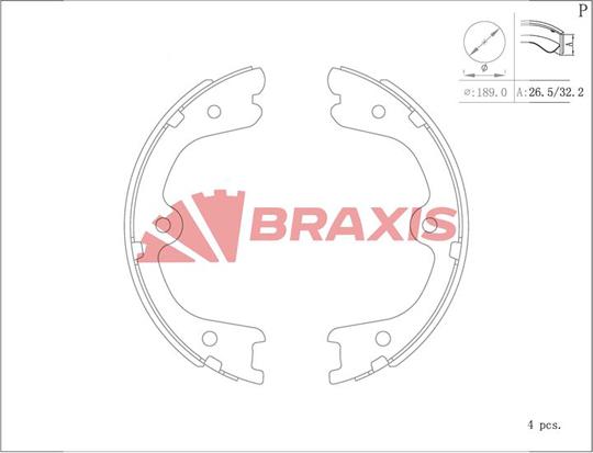 Braxis AC0127 - Bremžu loku kompl., Stāvbremze autodraugiem.lv