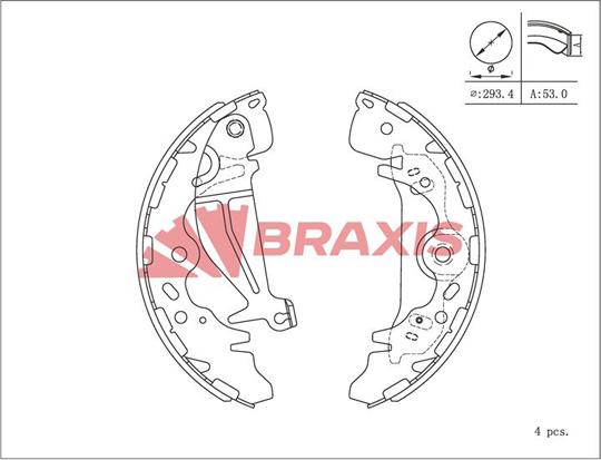 Braxis AC0218 - Bremžu loku komplekts autodraugiem.lv