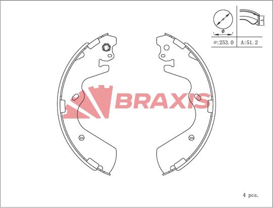 Braxis AC0217 - Bremžu loku komplekts autodraugiem.lv