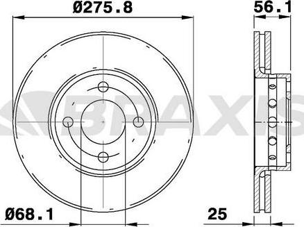 Braxis AE0685 - Bremžu diski autodraugiem.lv