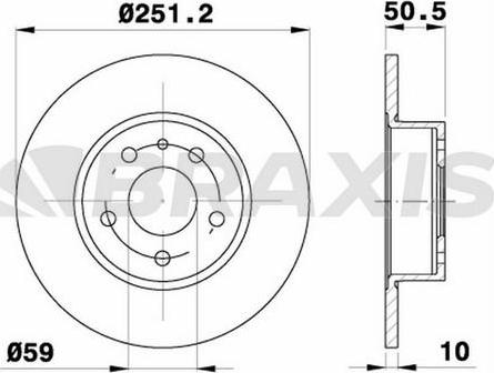Braxis AE0154 - Bremžu diski autodraugiem.lv
