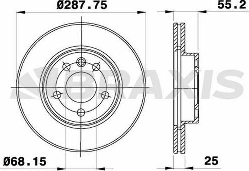 Braxis AE0160 - Bremžu diski autodraugiem.lv