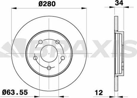 Braxis AE0136 - Bremžu diski autodraugiem.lv