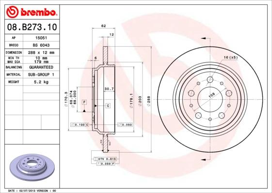 Breco BS 6043 - Bremžu diski autodraugiem.lv