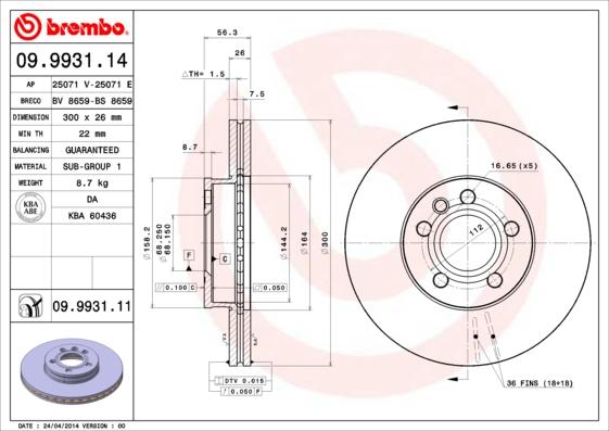 Breco BS 8659 - Bremžu diski autodraugiem.lv