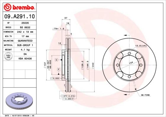 Breco BS 8632 - Bremžu diski autodraugiem.lv