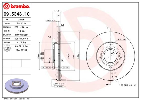 Breco BS 8014 - Bremžu diski autodraugiem.lv
