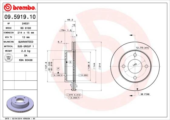 Breco BS 8160 - Bremžu diski autodraugiem.lv