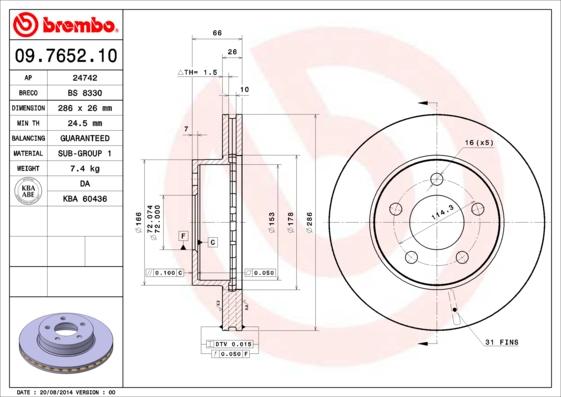 Breco BS 8330 - Тормозной диск autodraugiem.lv