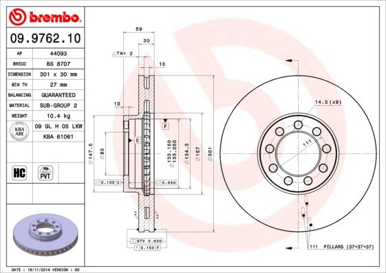 Breco BS 8707 - Bremžu diski autodraugiem.lv