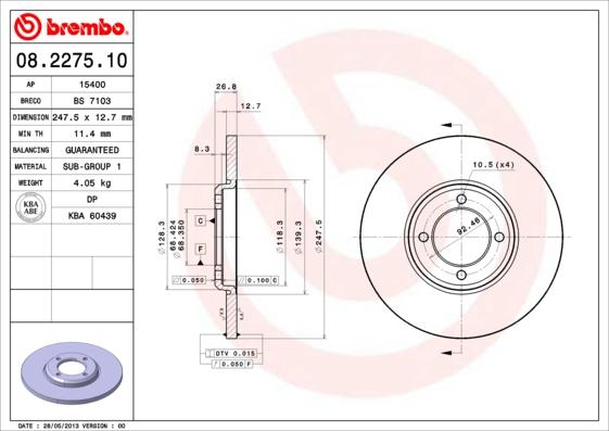 Breco BS 7103 - Bremžu diski autodraugiem.lv