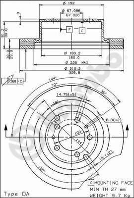 Brembo 09.4868.20 - Bremžu diski autodraugiem.lv