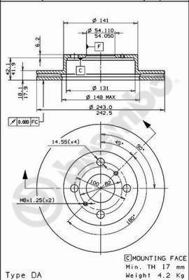 Brembo 09.5937.10 - Bremžu diski autodraugiem.lv