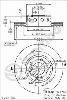 Brembo 09.5929.10 - Bremžu diski autodraugiem.lv