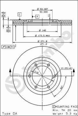 Brembo 09.5511.10 - Bremžu diski autodraugiem.lv