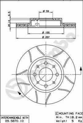 Brembo 09.5870.75 - Bremžu diski autodraugiem.lv