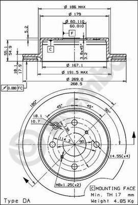 Brembo 09.5744.10 - Bremžu diski autodraugiem.lv