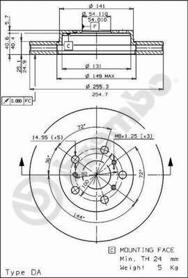 Brembo 09.5712.10 - Bremžu diski autodraugiem.lv