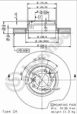 Brembo 09.6913.11 - Bremžu diski autodraugiem.lv