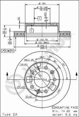 Brembo 09.6852.10 - Bremžu diski autodraugiem.lv