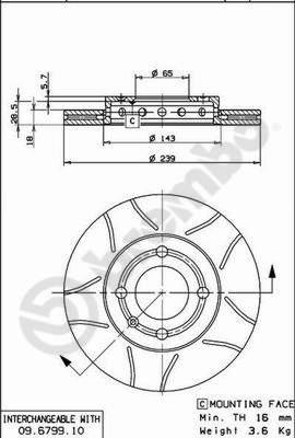 Brembo 09.6799.75 - Bremžu diski autodraugiem.lv