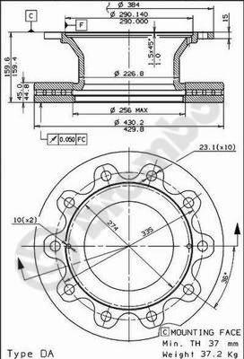 Brembo 09.8472.10 - Bremžu diski autodraugiem.lv