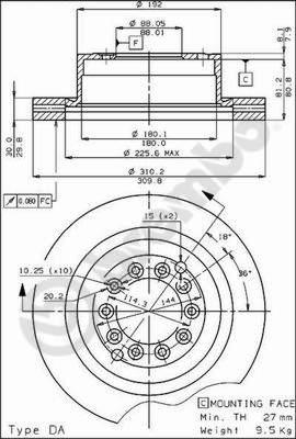 Brembo 09.4868.20 - Bremžu diski autodraugiem.lv