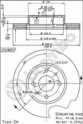 Brembo 09.3023.20 - Bremžu diski autodraugiem.lv