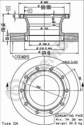 Brembo 09.7957.10 - Bremžu diski autodraugiem.lv