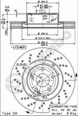 Brembo 09.7960.11 - Bremžu diski autodraugiem.lv