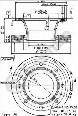 Brembo 09.7929.90 - Bremžu diski autodraugiem.lv