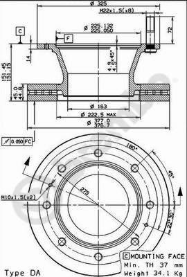 Brembo 09.7929.80 - Bremžu diski autodraugiem.lv