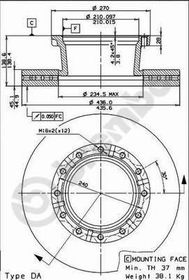 Brembo 09.7183.40 - Bremžu diski autodraugiem.lv