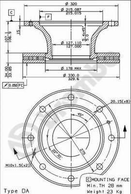 Brembo 09.7804.10 - Bremžu diski autodraugiem.lv