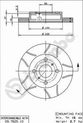 Brembo 09.7825.75 - Bremžu diski autodraugiem.lv