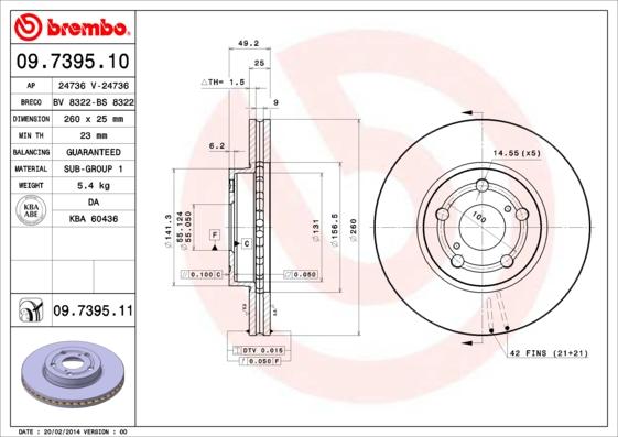 Brembo 09.7395.11 - Bremžu diski autodraugiem.lv