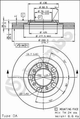 Brembo 09.7791.10 - Bremžu diski autodraugiem.lv