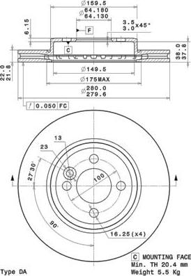 Brembo 09.A761.11 - Bremžu diski autodraugiem.lv