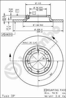 Brembo 08.4414.10 - Bremžu diski autodraugiem.lv