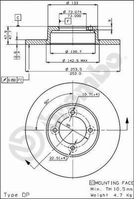 Brembo 08.4752.10 - Bremžu diski autodraugiem.lv